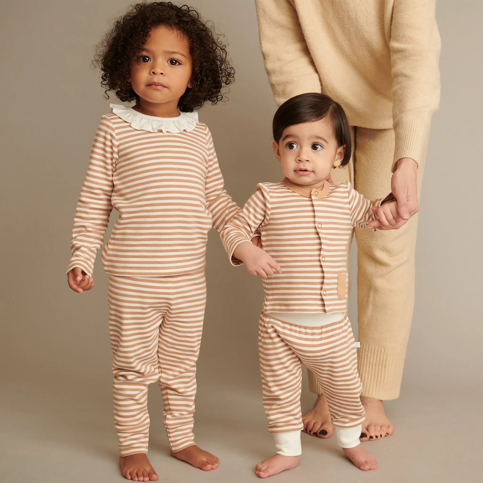 Caramel Stripe & Pebble Long Sleeve T-Shirt and Leggings Set