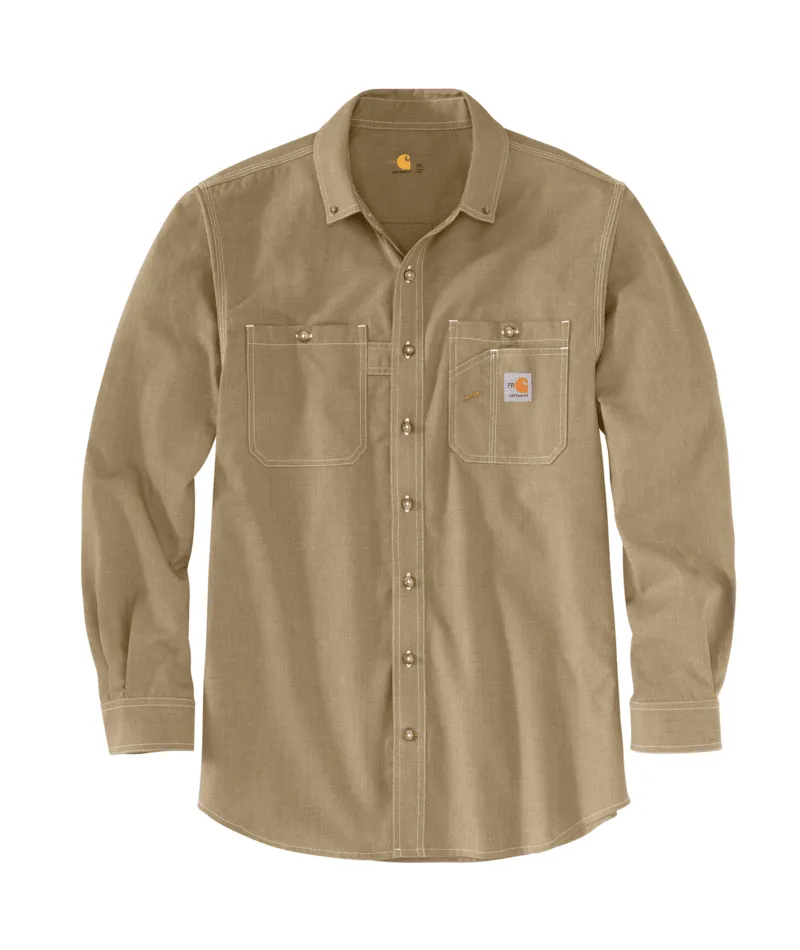 Carhartt, Flame Resistant Carhartt Force® Loose Fit Lightweight Long Sleeve Button Front Shirt