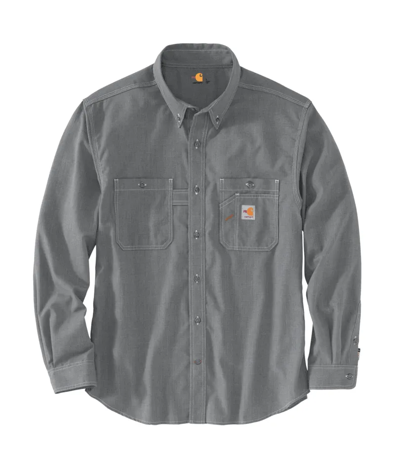 Carhartt, Flame Resistant Carhartt Force® Loose Fit Lightweight Long Sleeve Button Front Shirt