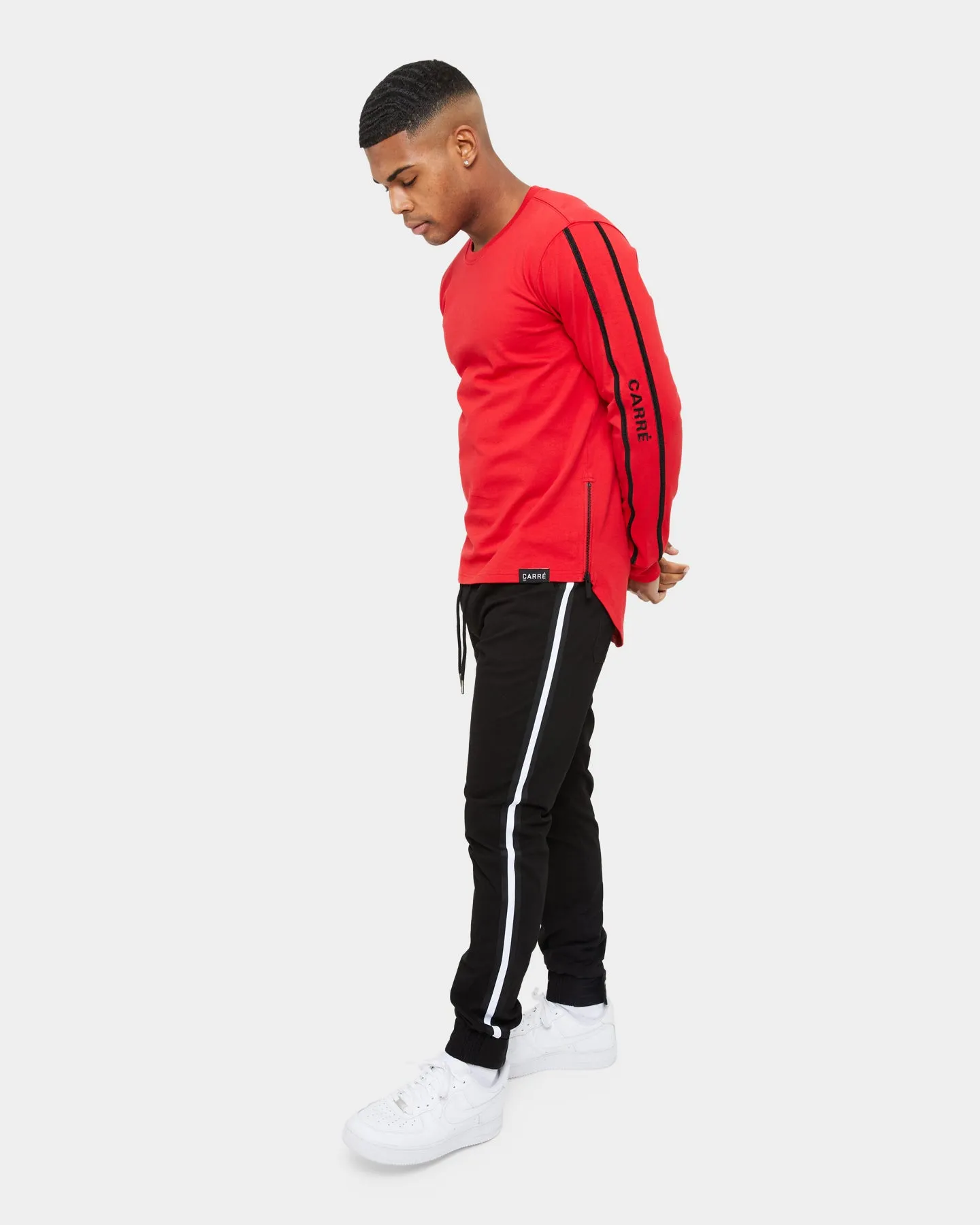 Carre Precision Zip Droptail Long Sleeve T-Shirt Red