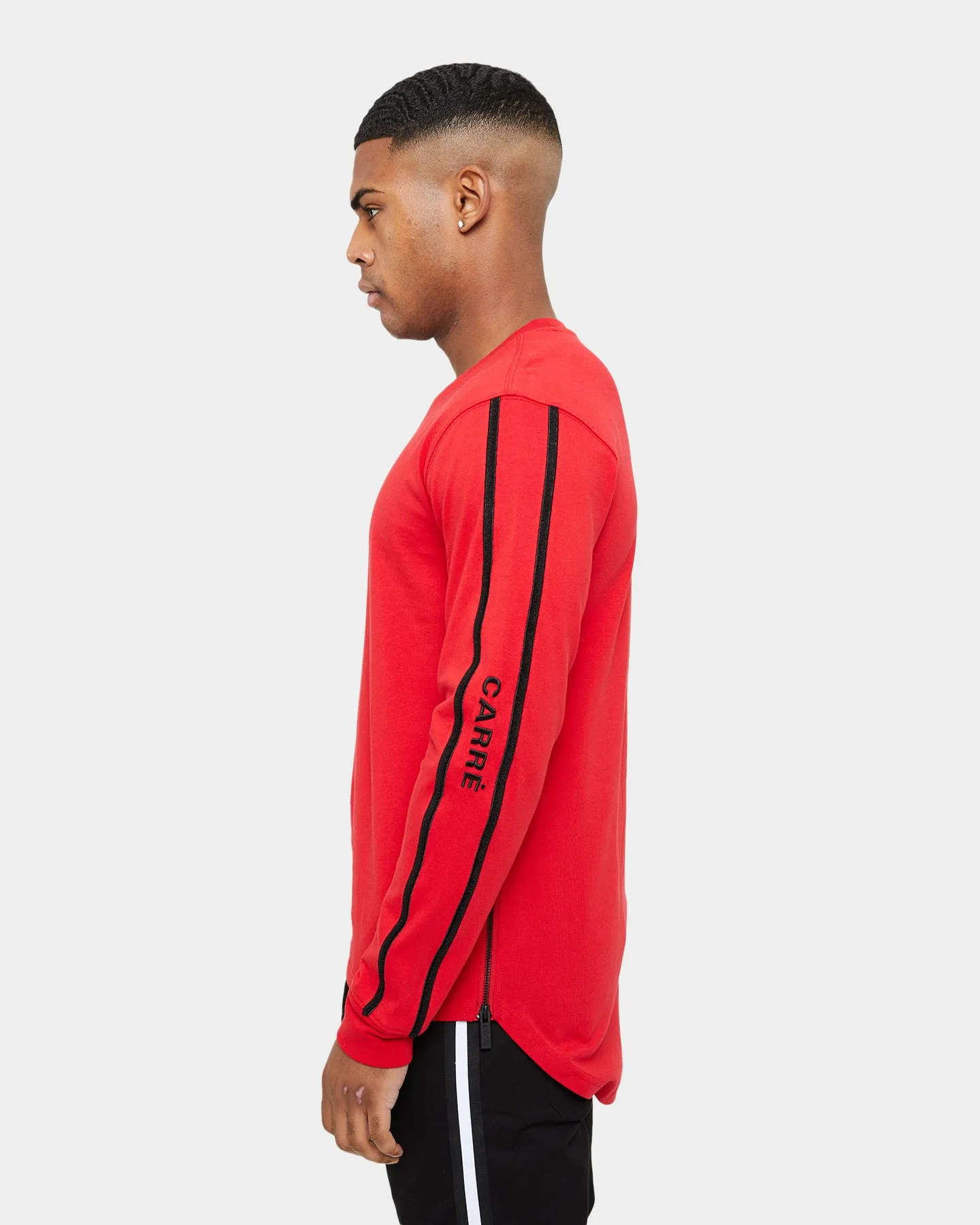 Carre Precision Zip Droptail Long Sleeve T-Shirt Red