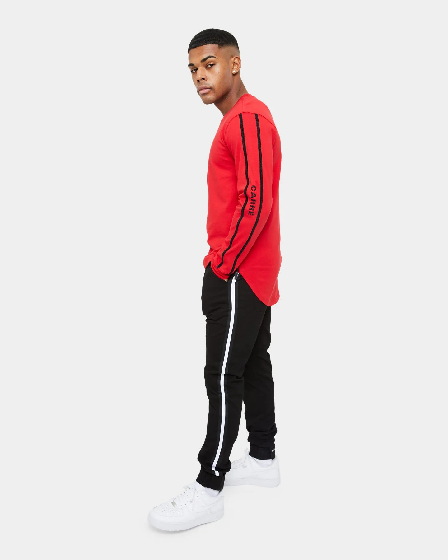 Carre Precision Zip Droptail Long Sleeve T-Shirt Red