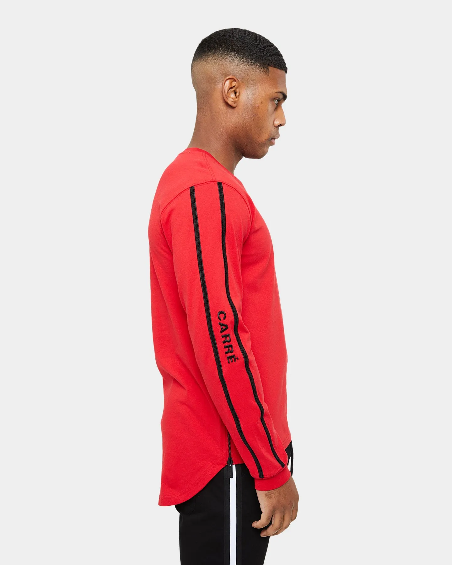 Carre Precision Zip Droptail Long Sleeve T-Shirt Red