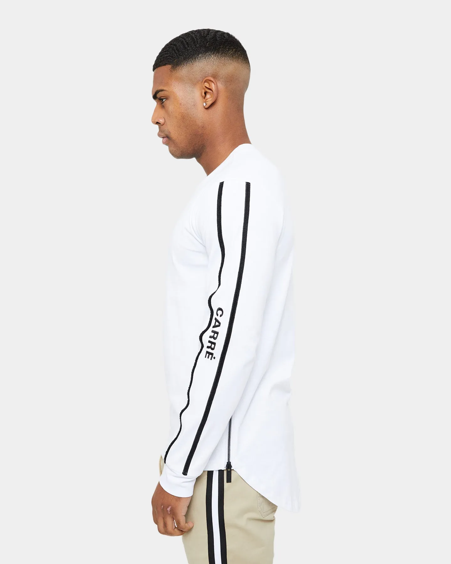 Carre Precision Zip Droptail Long Sleeve T-Shirt White