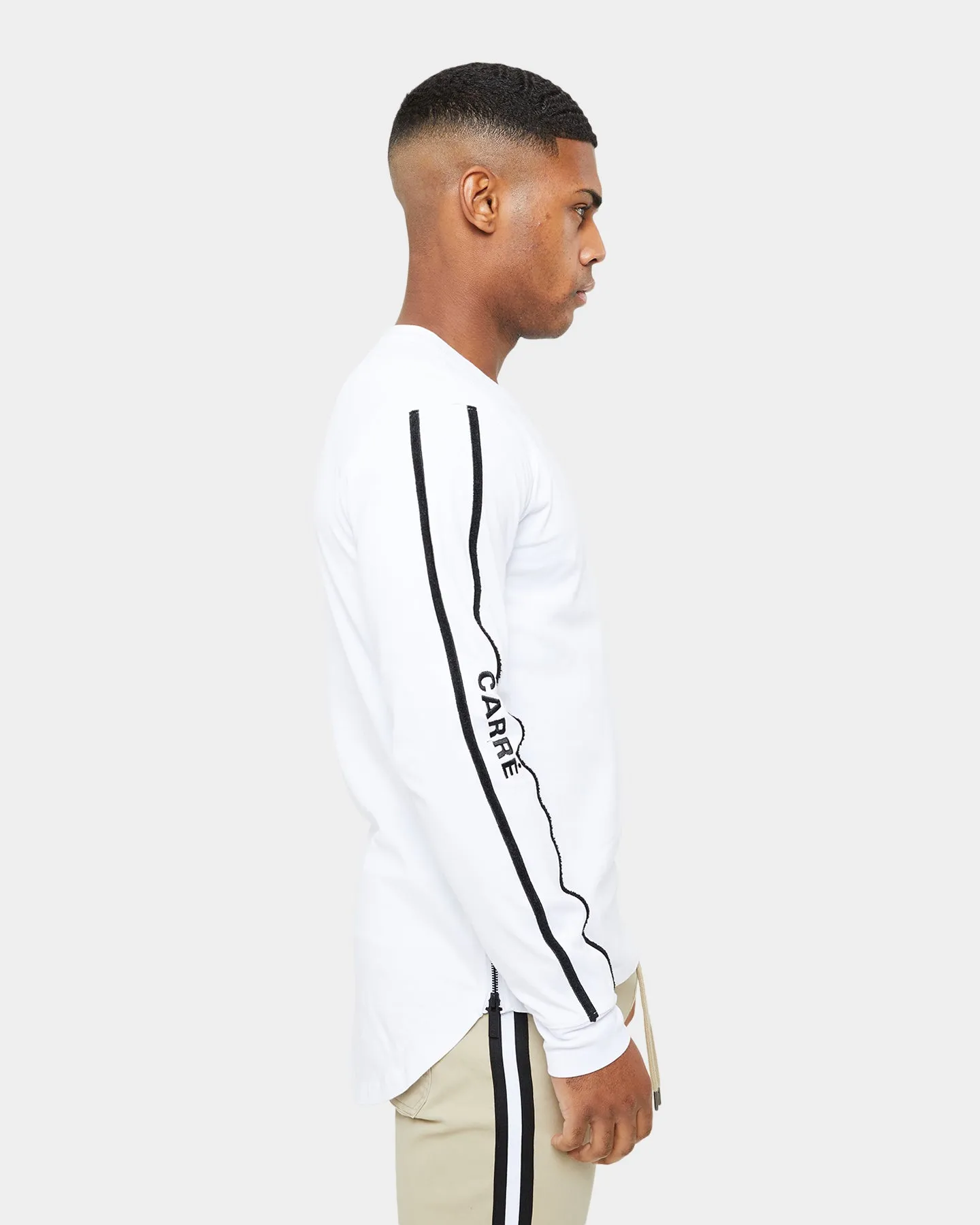 Carre Precision Zip Droptail Long Sleeve T-Shirt White