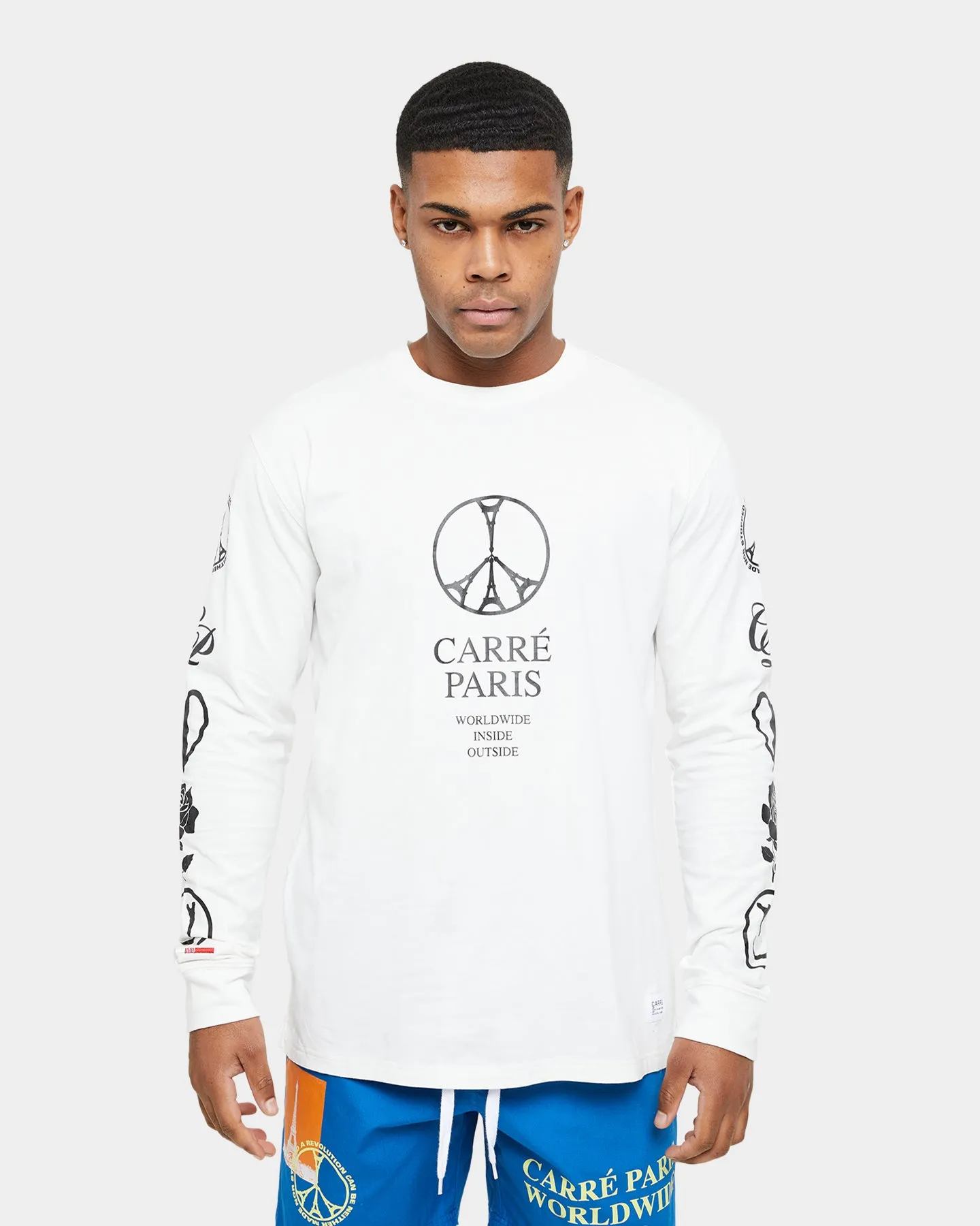 Carre Worldwide Oversized Long Sleeve T-Shirt Off White