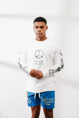 Carre Worldwide Oversized Long Sleeve T-Shirt Off White