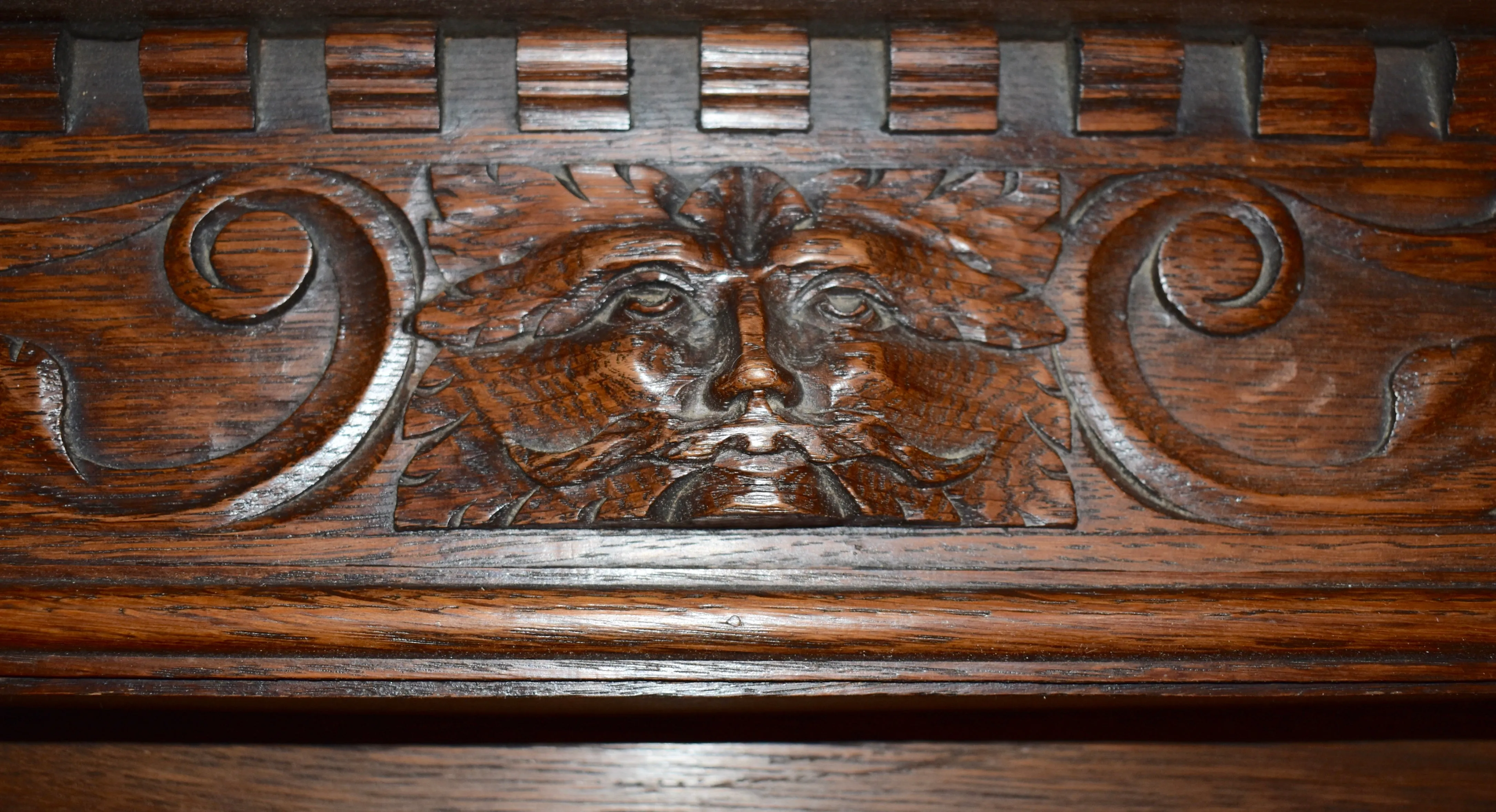 Carved Wall Mounted Coat Rack with Shelf