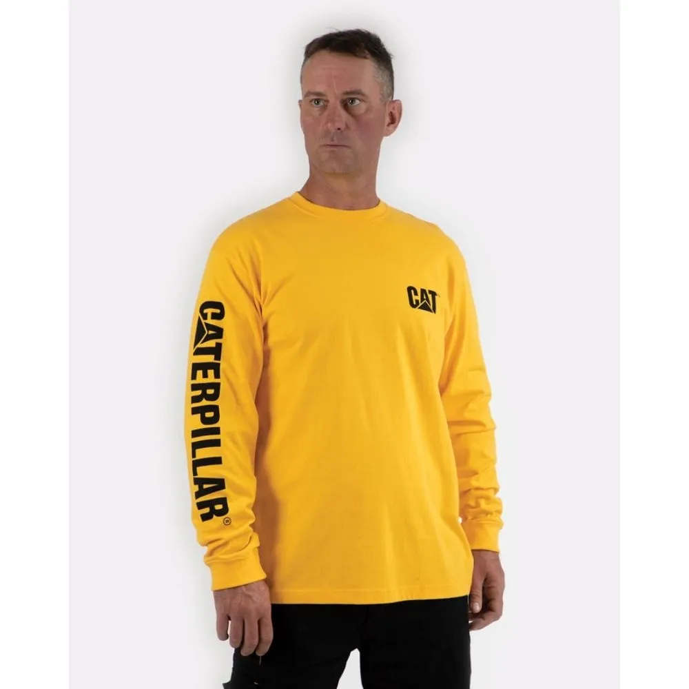 CAT Trademark Banner Long Sleeve Work Shirt - Yellow 1510034