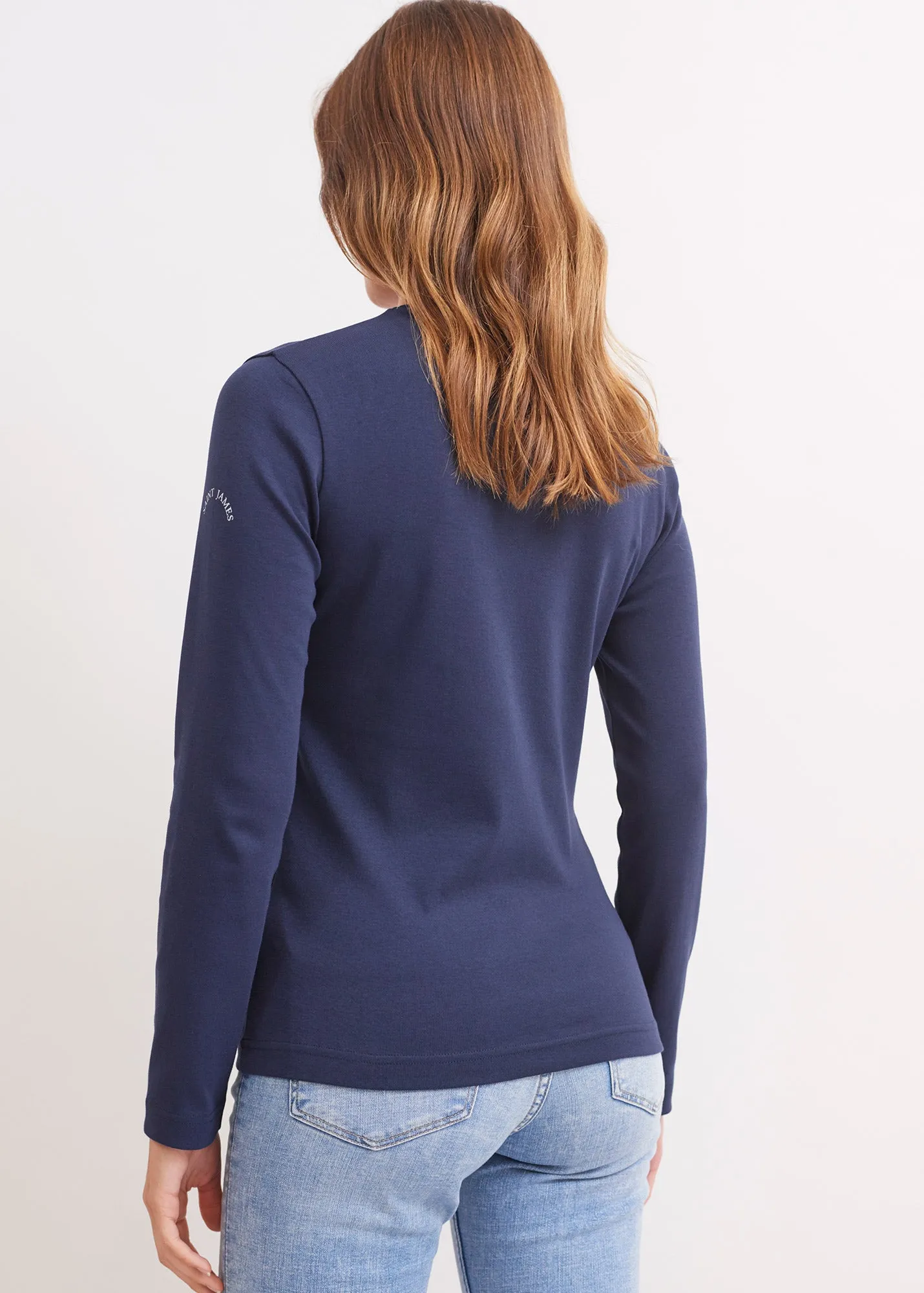 Celina long sleeve t-shirt - round neck, in cotton (MARINE)