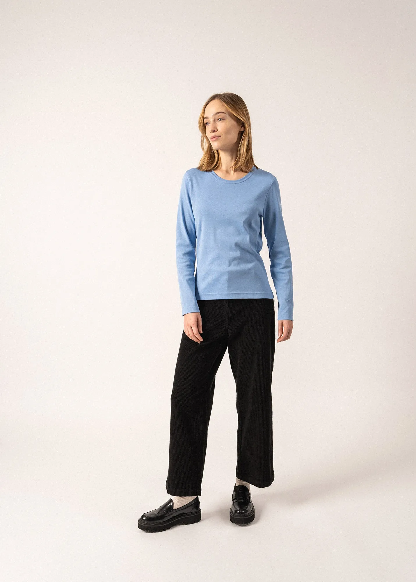 Celina long sleeve t-shirt - round neck, in cotton (OXYGENE)