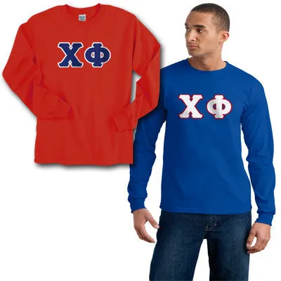 Chi Phi Long-Sleeve Shirt, 2-Pack Bundle Deal - Gildan 2400 - TWILL