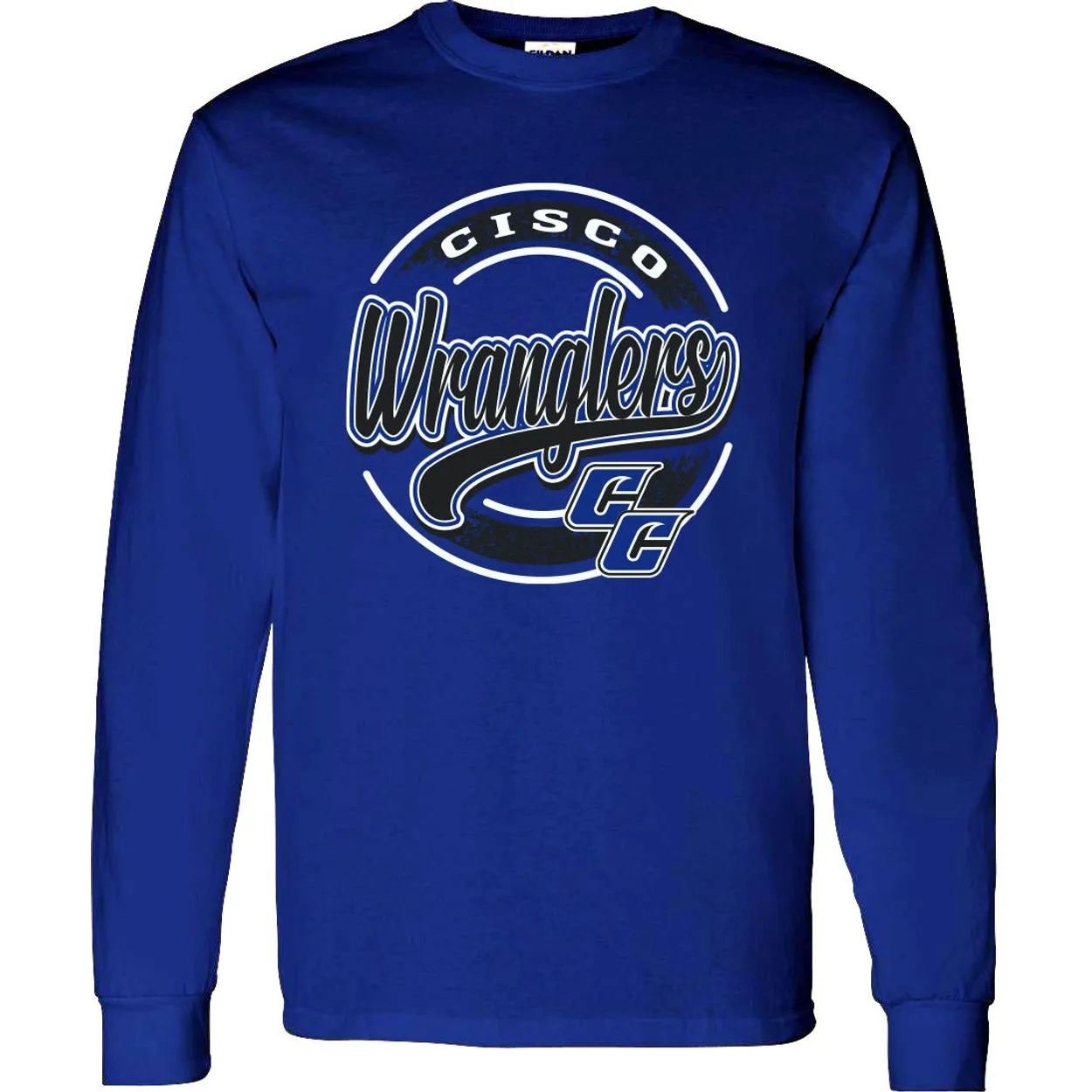 Cisco College Wranglers - Circle Script Long Sleeve T-Shirt