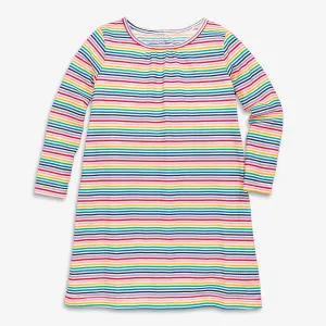 Clearance kids long sleeve nightgown in rainbow stripe