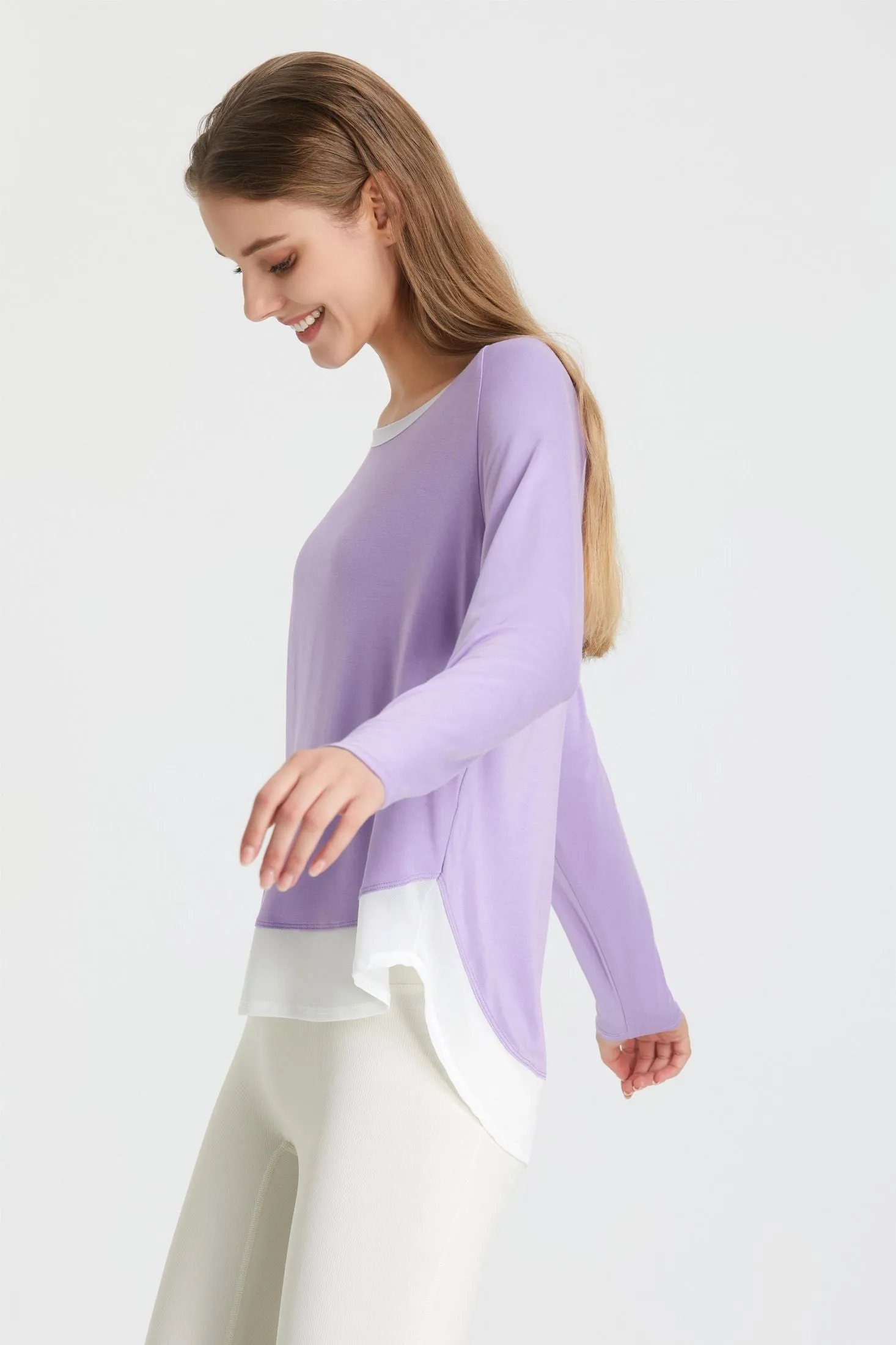 Color-Block Patchwork Long Sleeve T-Shirt