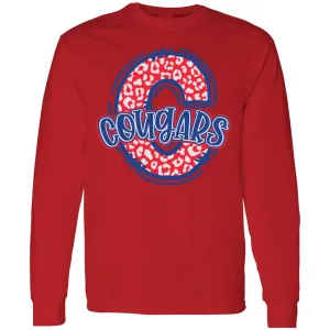 Cooper Cougars - Animal Print Letter Long Sleeve T-Shirt