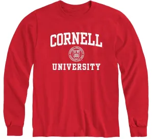 Cornell Crest Long Sleeve T-Shirt (Red)