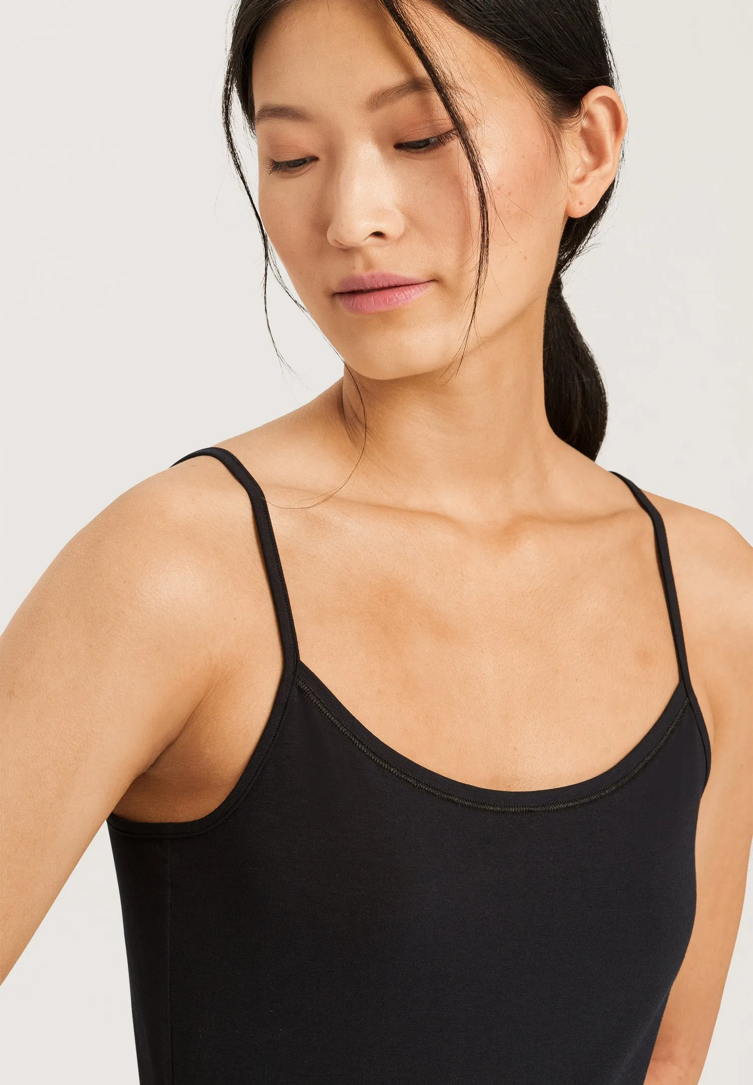 Cotton Sensation Cotton Round Neck  Camisole | Black 71412-019