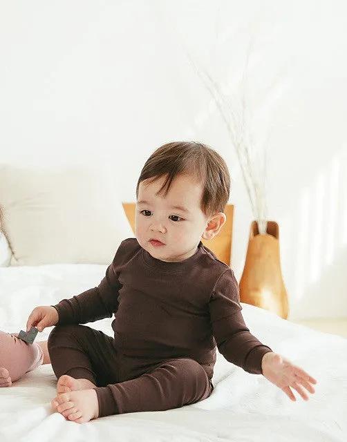 Daily Dark Brown Long Sleeve Pajama