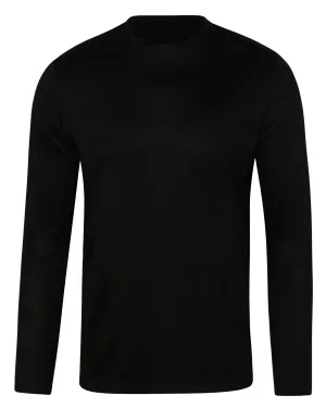 Dark Black Long Sleeve Jersey T-Shirt