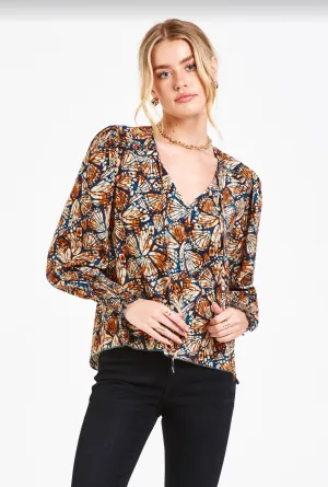 Dear John Amelia Top in Butterfly Praline