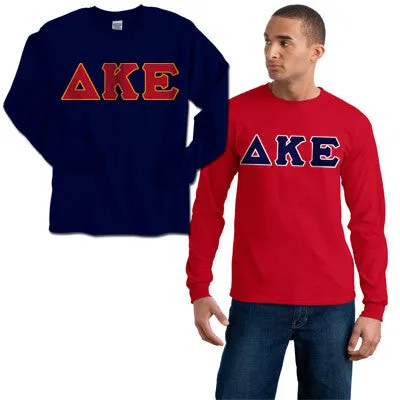 Delta Kappa Epsilon Long-Sleeve Shirt, 2-Pack Bundle Deal - Gildan 2400 - TWILL