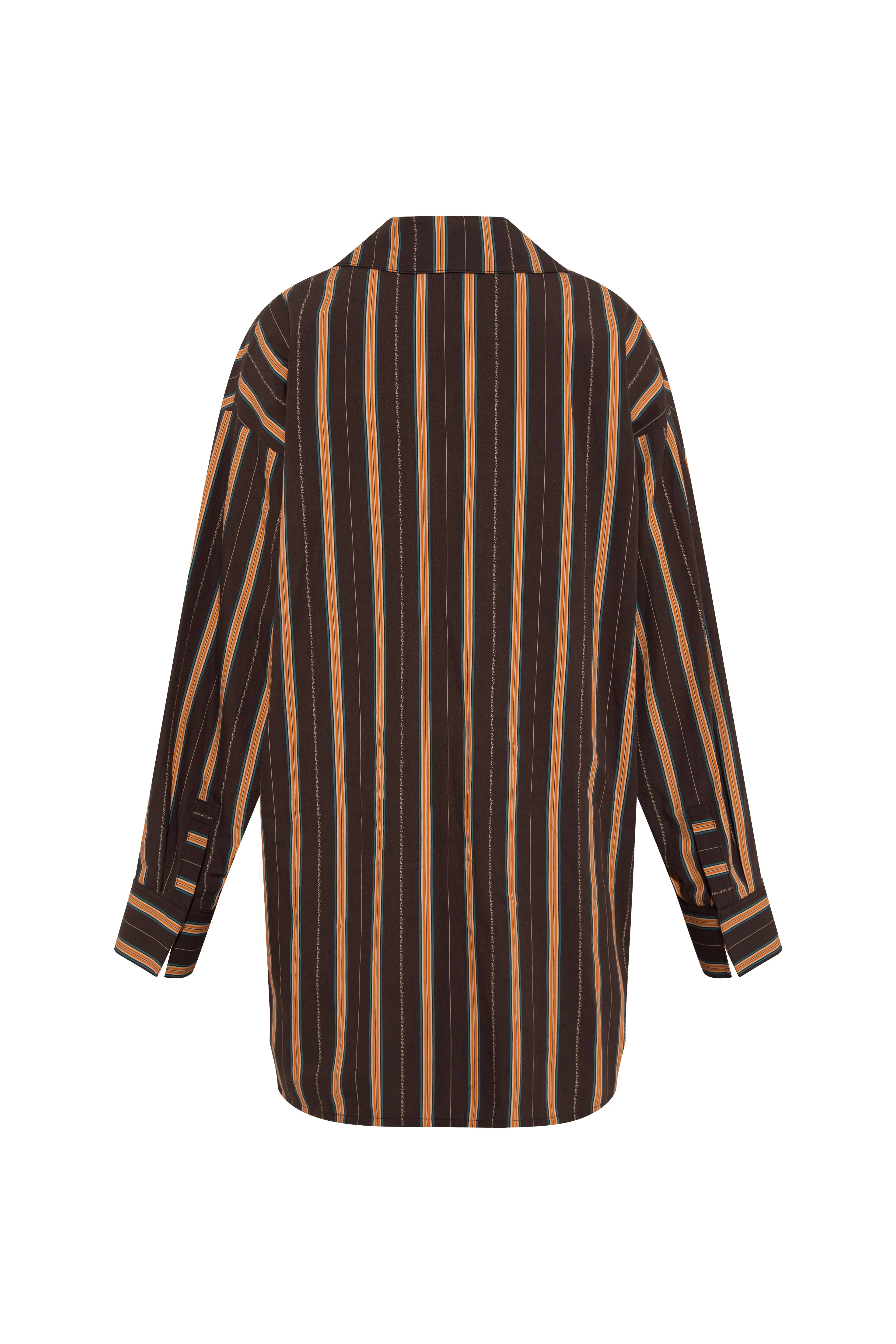 DENNY - Striped open-collar long sleeve tunic