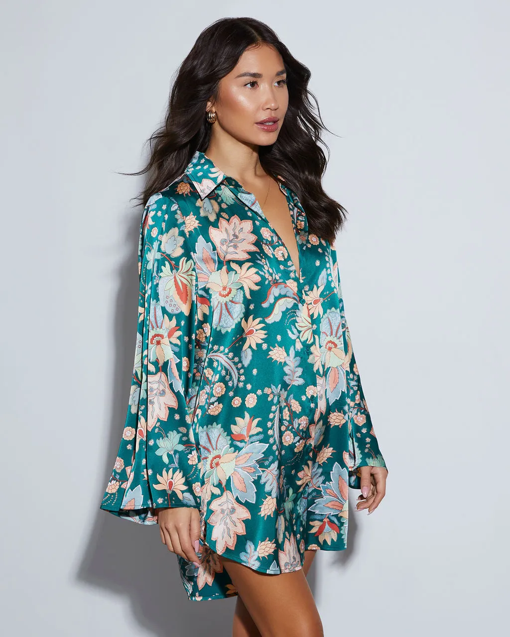 Desert Express Satin Floral Tunic