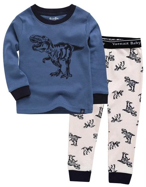 Dino Hunter Blue Long Sleeve Pajama