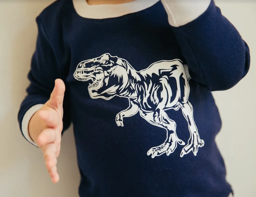 Dino Hunter Navy Long Sleeve Pajama