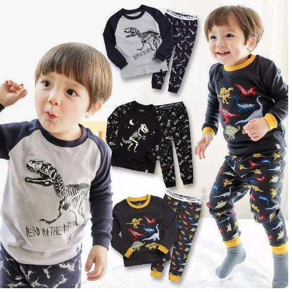 Dinosaur Navy Long Sleeve Pajamas