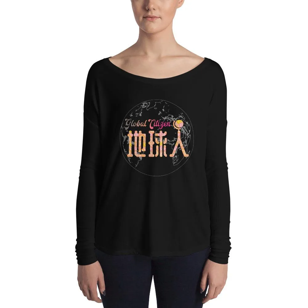 Diquiren Global Citizen (Front) - Ladies' Flowy Long Sleeve Tee