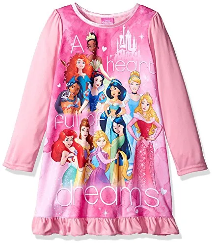 Disney Princess Girls Long Sleeve Nightgown Pajamas