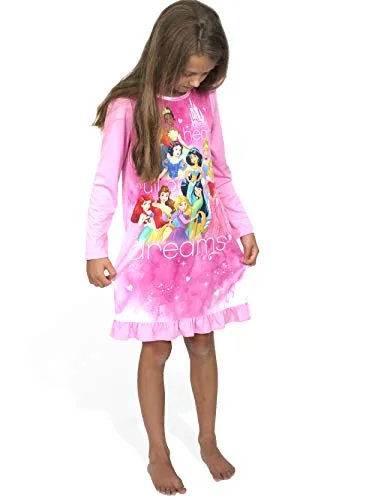 Disney Princess Girls Long Sleeve Nightgown Pajamas