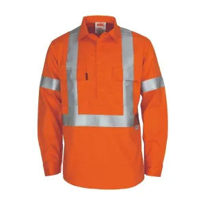 Dnc Workwear Patron Saint Flame Retardant Arc Rated Closed Long Sleeve Front Shirt With "X" Back 3m Fr Reflective Tape - 3408