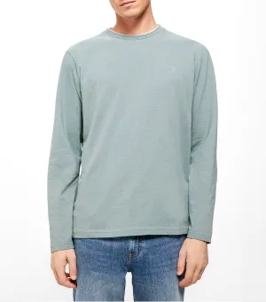 Double Melange Long Sleeve T-Shirt Green