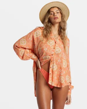 Dream Space Long Sleeve Shirt - Sweet Papaya