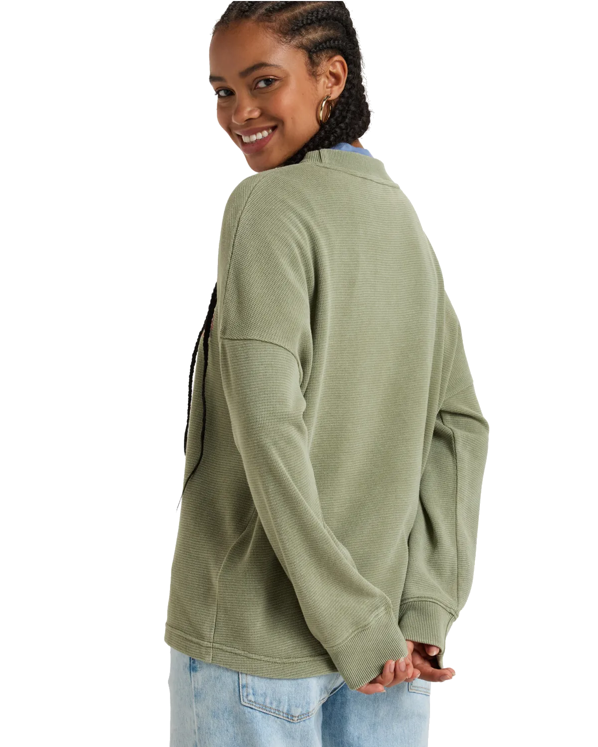 East Side Long Sleeve T-Shirt in Oil Green