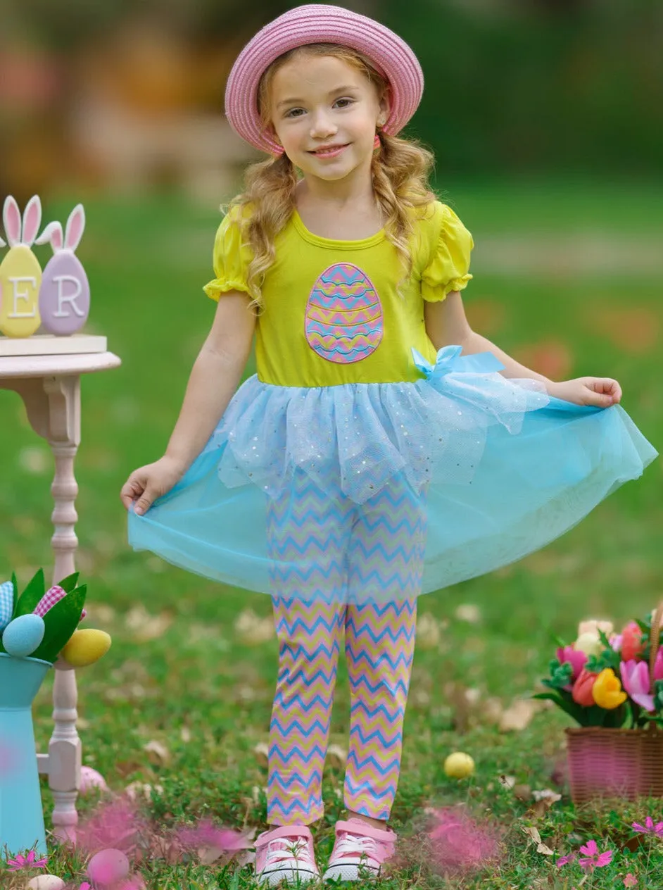 Easter Egg Hunter Sequin Tutu Legging Set