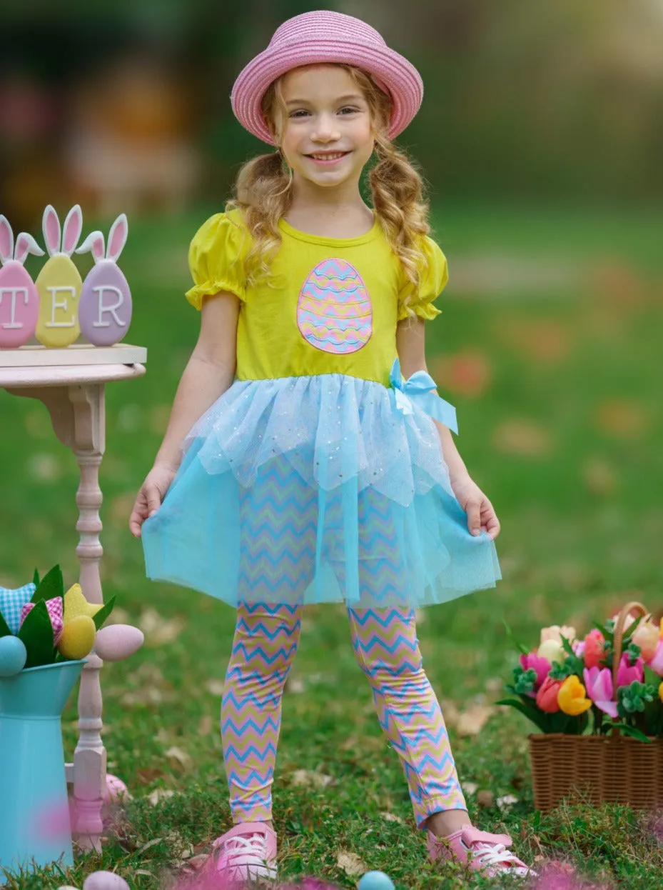 Easter Egg Hunter Sequin Tutu Legging Set