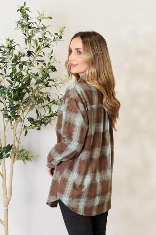 Elsa Plaid Dropped Shoulder Shirt