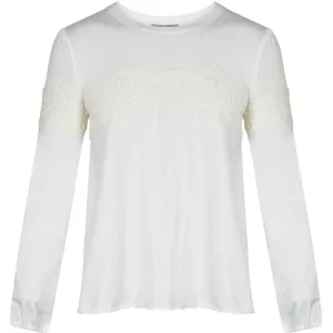 Ermanno Scervino Cream T-Shirt with Lace Detail