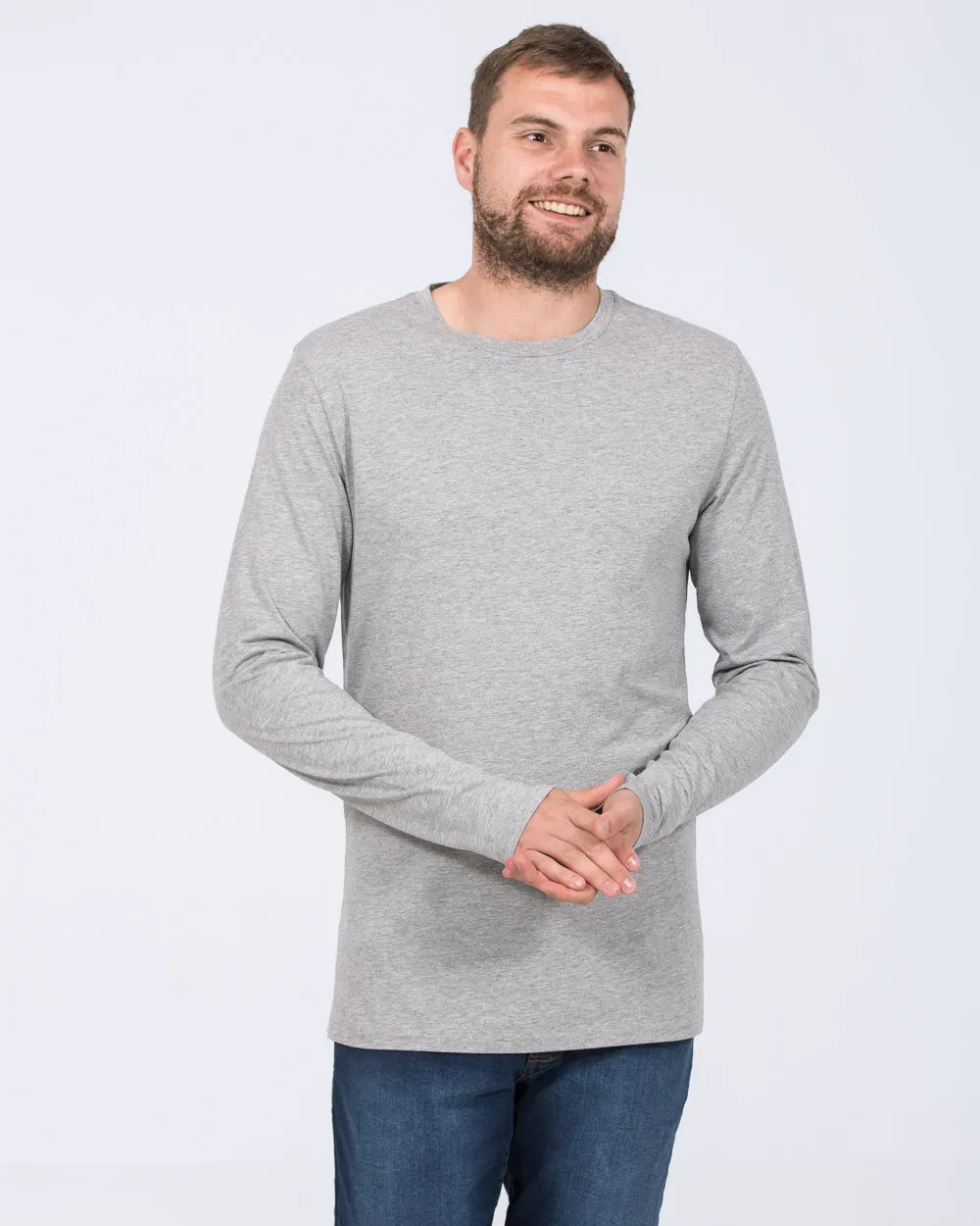 Essentalls Long Sleeve Tall T-Shirt (light grey)