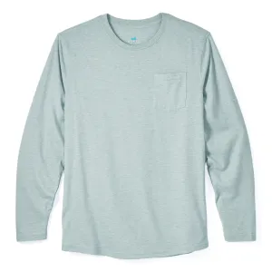 Everyday Long Sleeve Tee with Pocket in Heather Gray Green