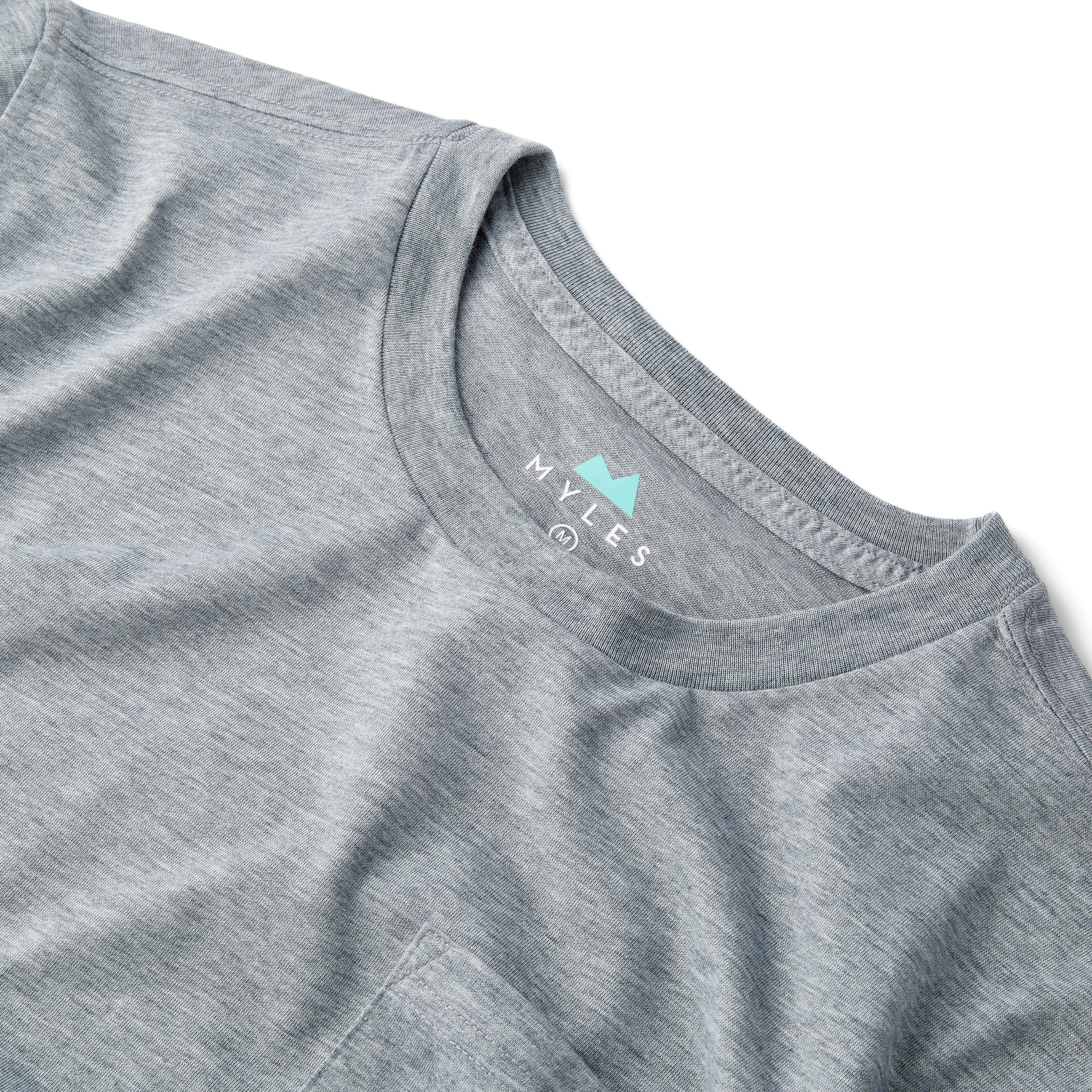 Everyday Long Sleeve Tee with Pocket in Heather Storm