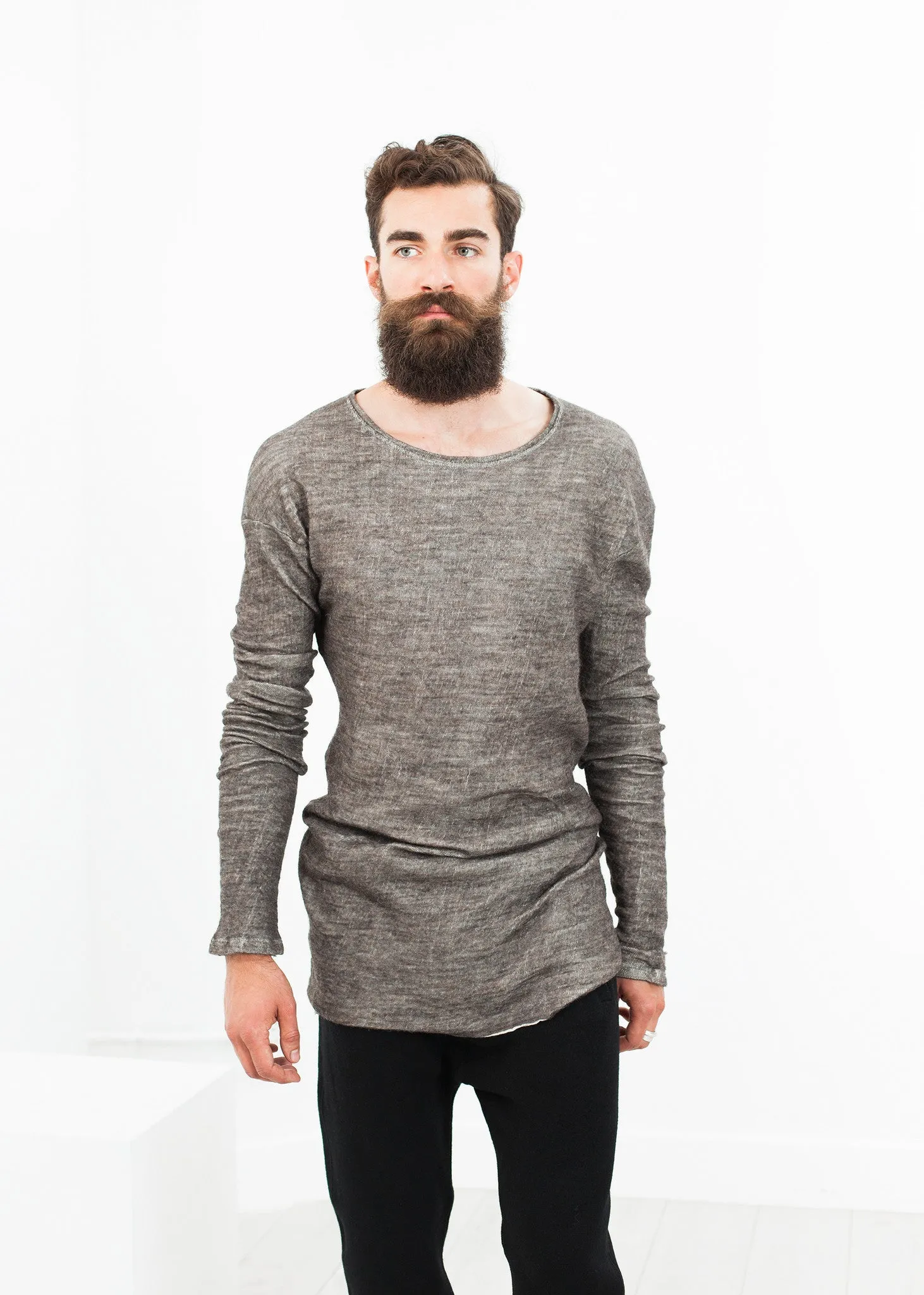 Extra Long Sleeve Sweater in Cavern