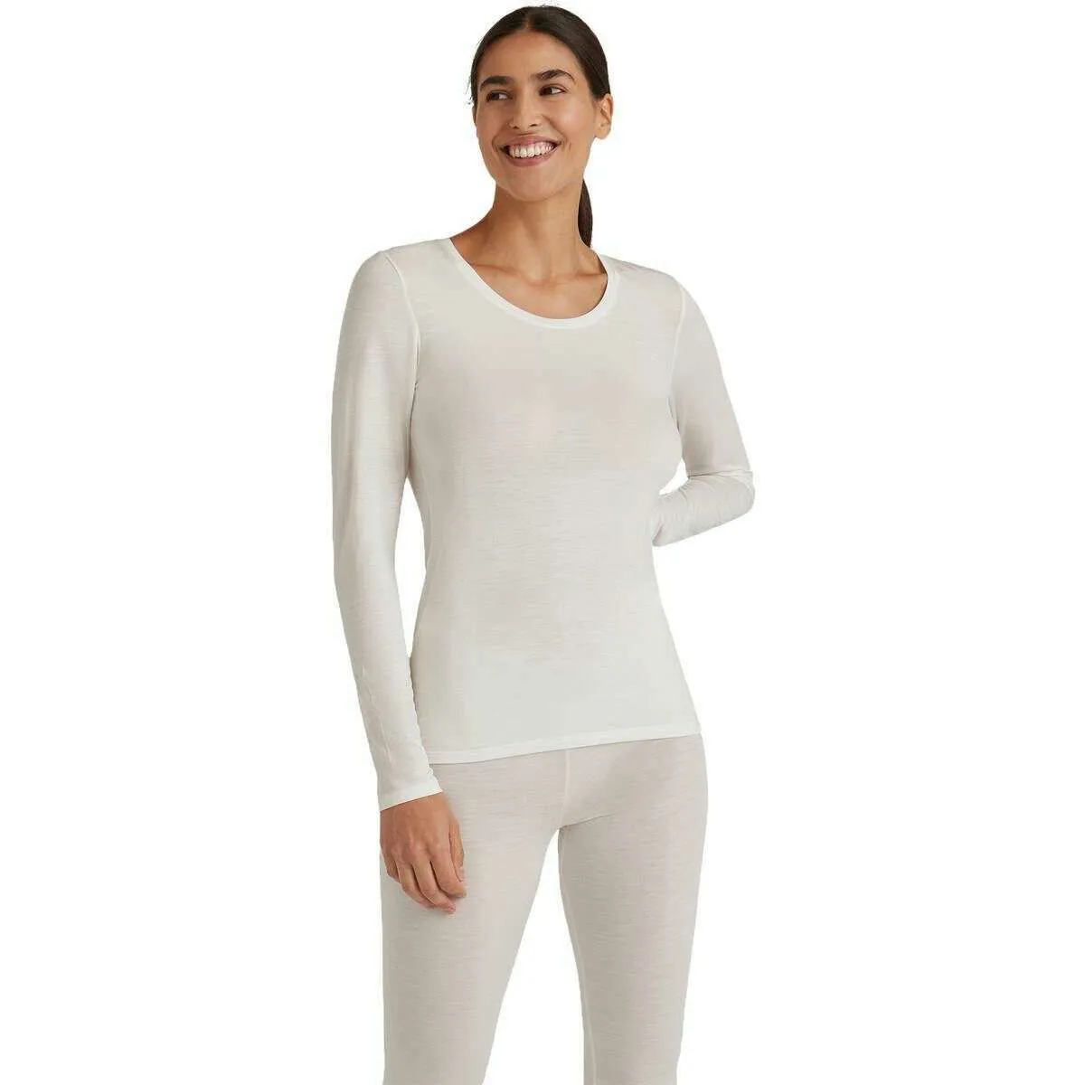 Falke Daily ClimaWool Long Sleeve T-Shirt - Off-White