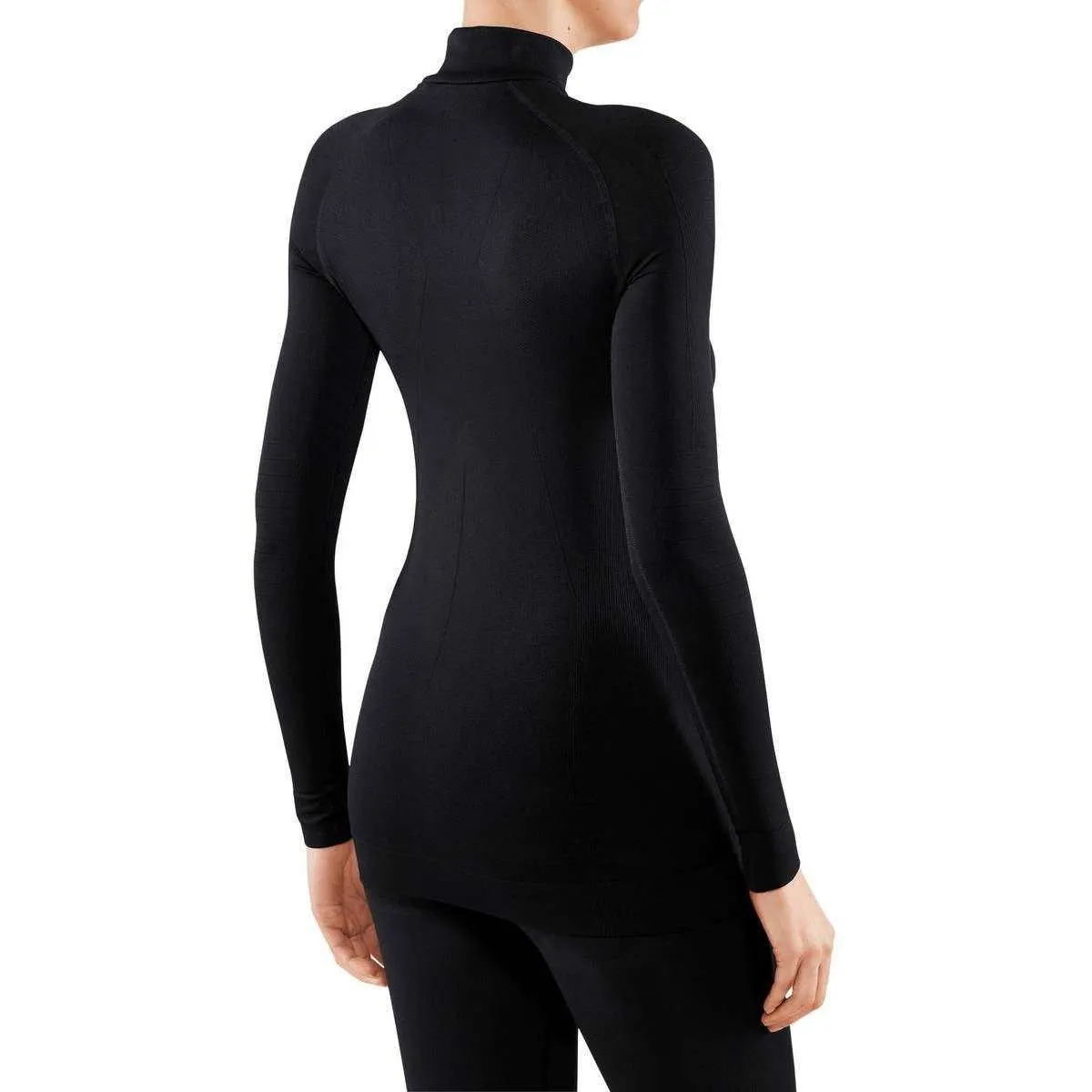 Falke Maximum Warm Long Sleeve Zipped Shirt - Black