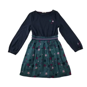 Fatface dress 5-6 years navy and turquoise cotton t-shirt with stars