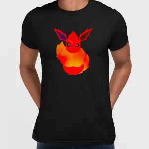 Flareon Flame and Fire & Flame Pokemon Go Generation One Black Crew Neck T-shirt